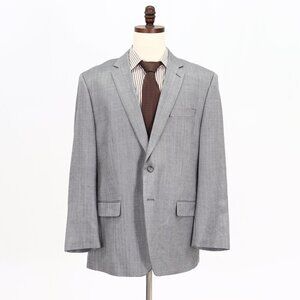 Joseph & Feiss 48R Gray HB 2-Button Sport Coat Blazer Jacket V841